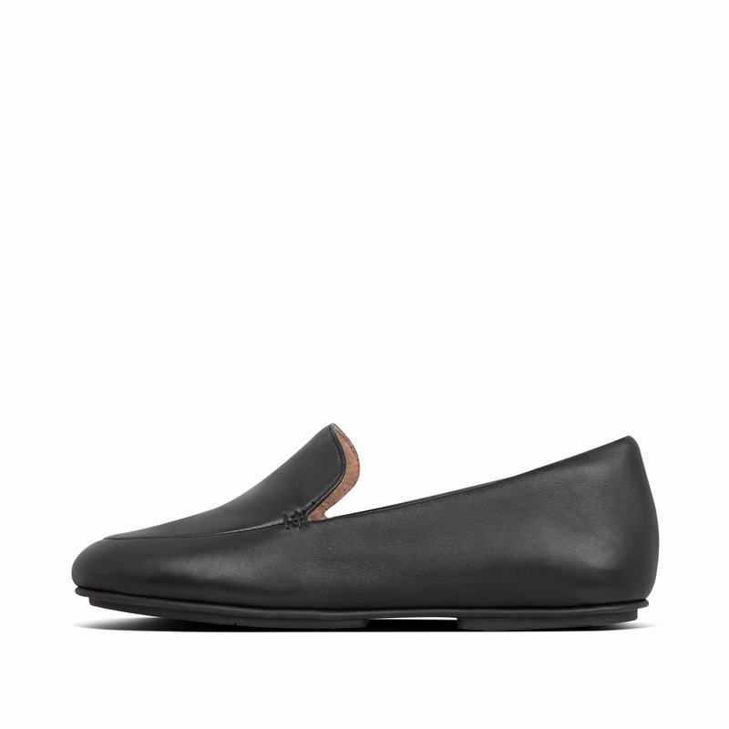 FitFlop Lena Soft Leder Schwarz - FitFlop Loafers Damen Sale [IHCA-35209]